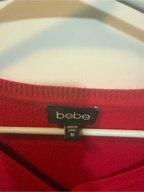 Bebe Red V-Neck Sweater
